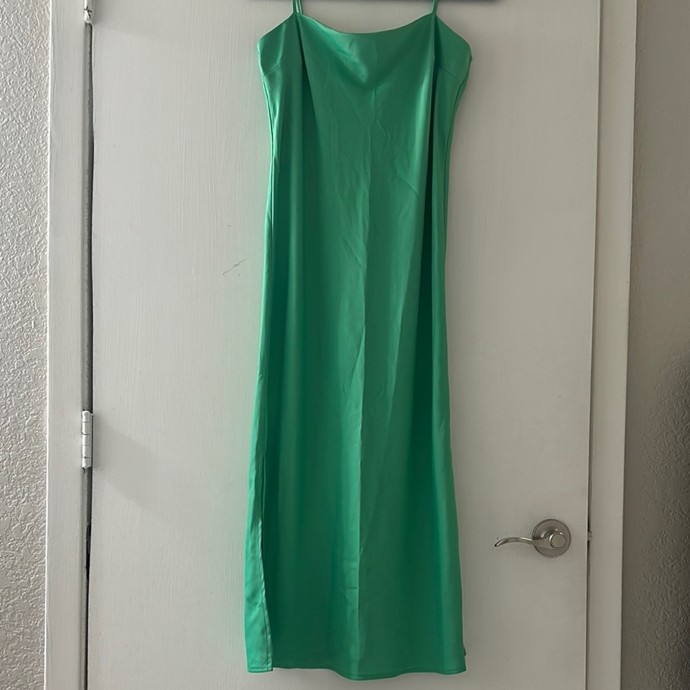 A New Day Elegant Green Slip Dress
